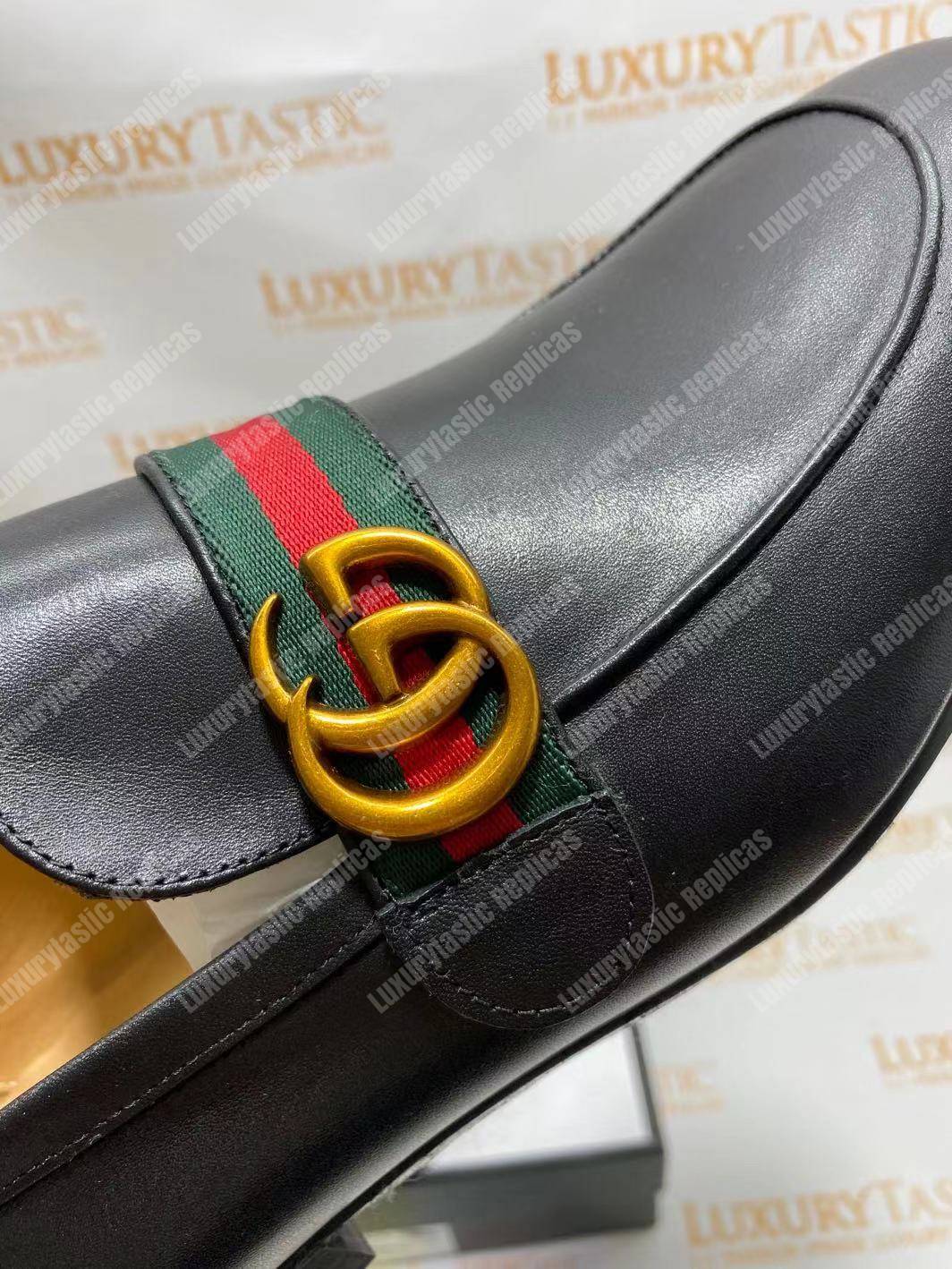 G*u*i leather loafer with gg web