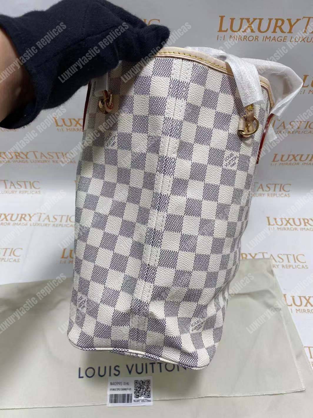 LV Neverfull MM Damier Azur Beige