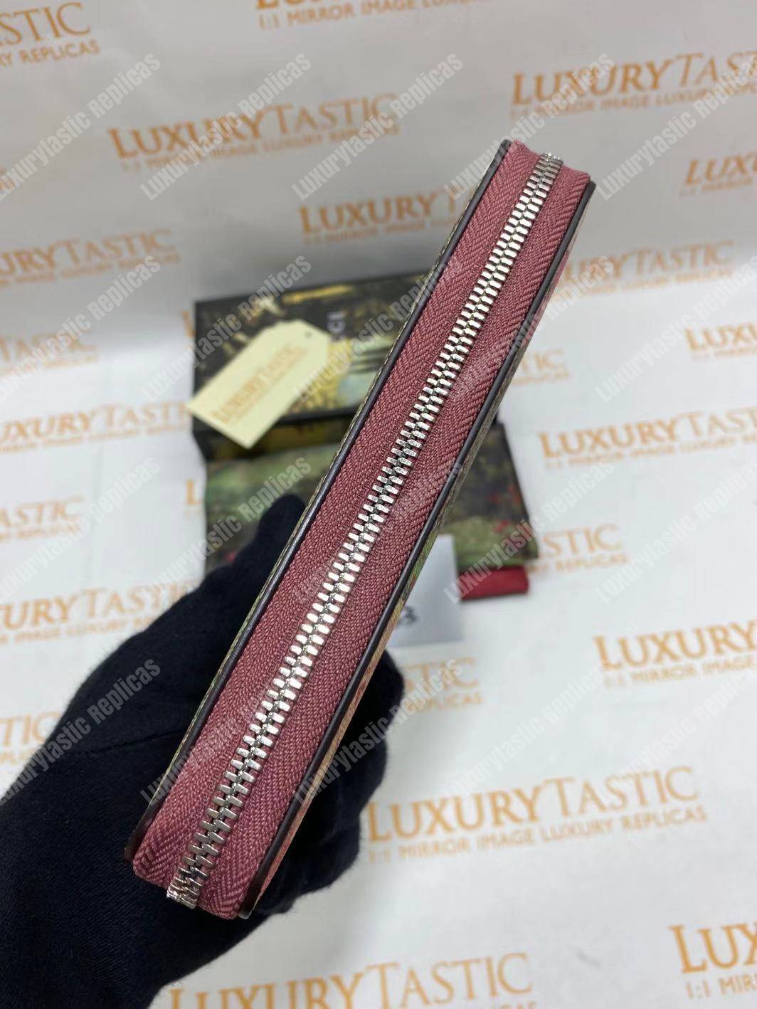 G*u*i gg blooms sup*e zip around wallet antique pink