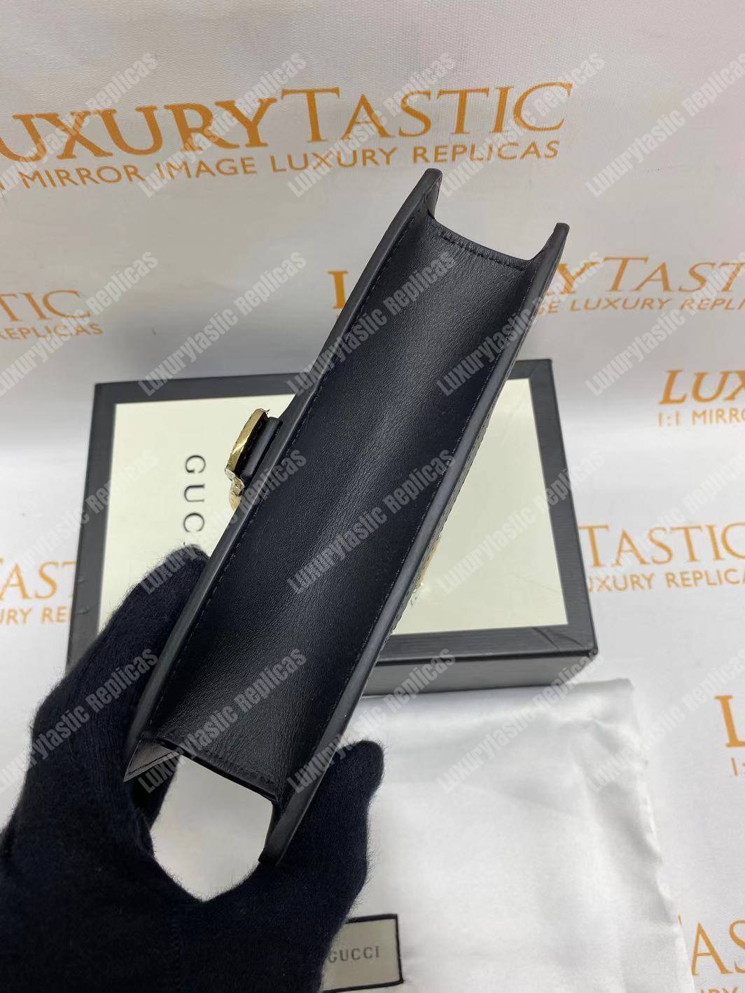 G*u*i sylvie leather mini chain bag black