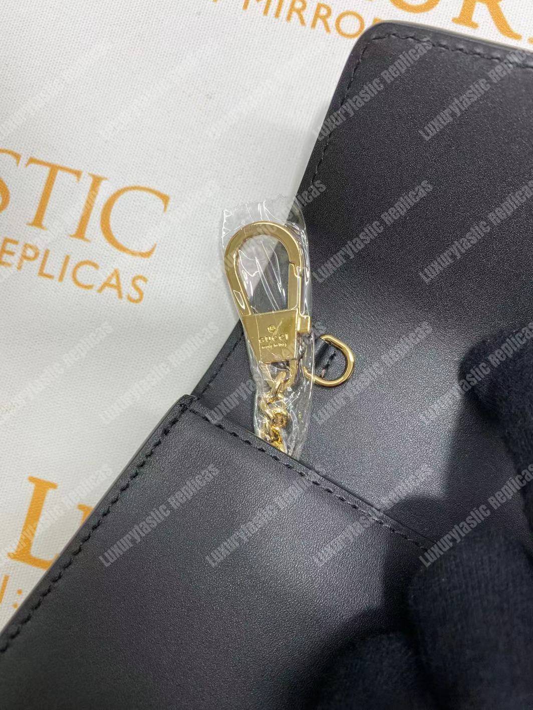 G*u*i sylvie leather mini chain bag black