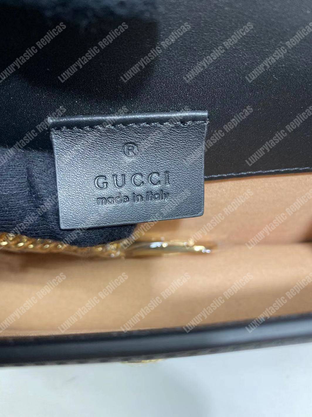 G*u*i sylvie leather mini chain bag black