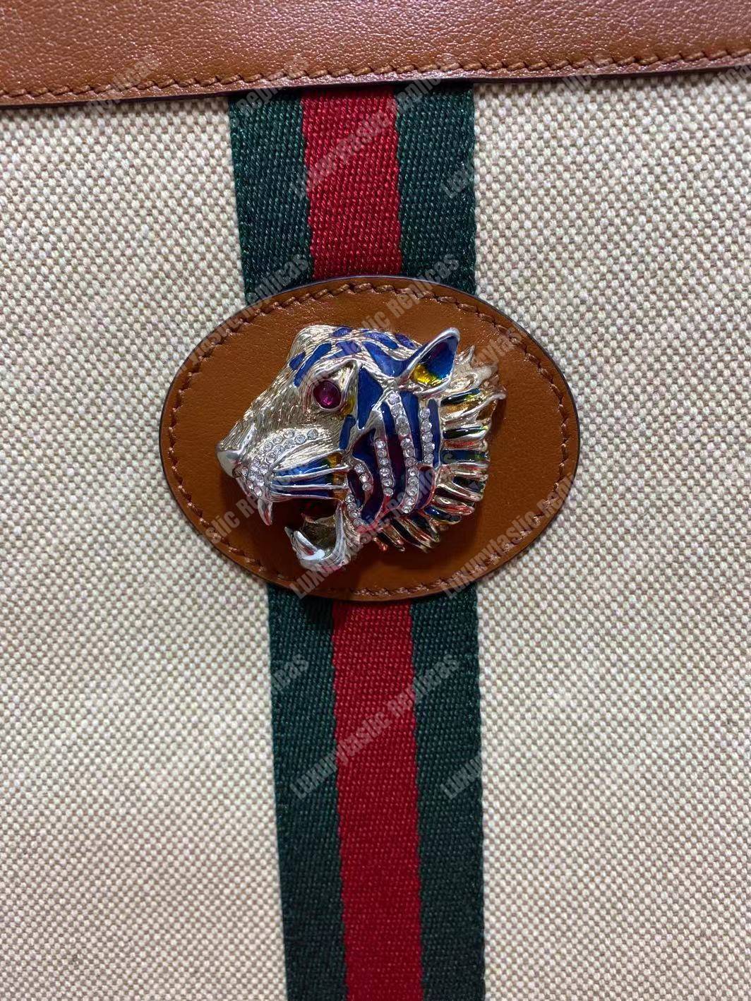 G*u*i online exclusive rajah large tote brown trim