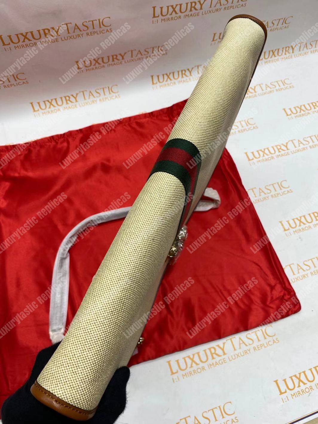 G*u*i online exclusive rajah large tote brown trim