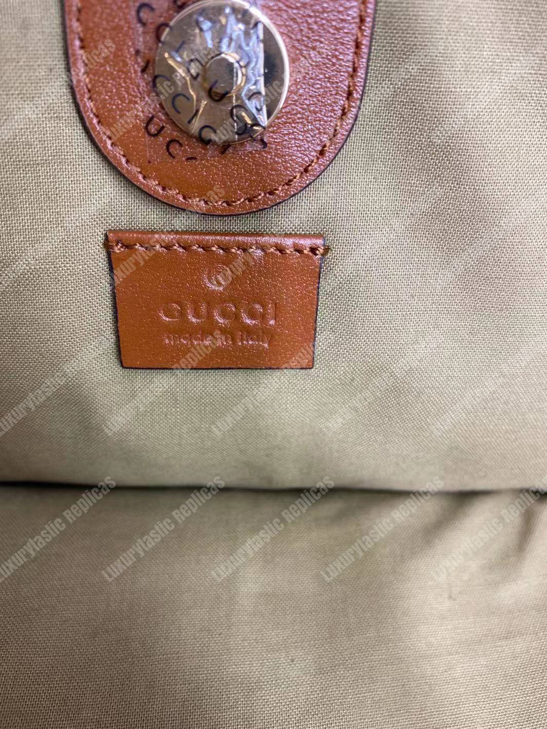 G*u*i online exclusive rajah large tote brown trim