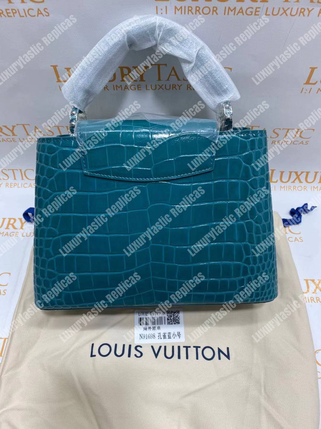 LV Capucines BB Crocodilien Brillant Cactus