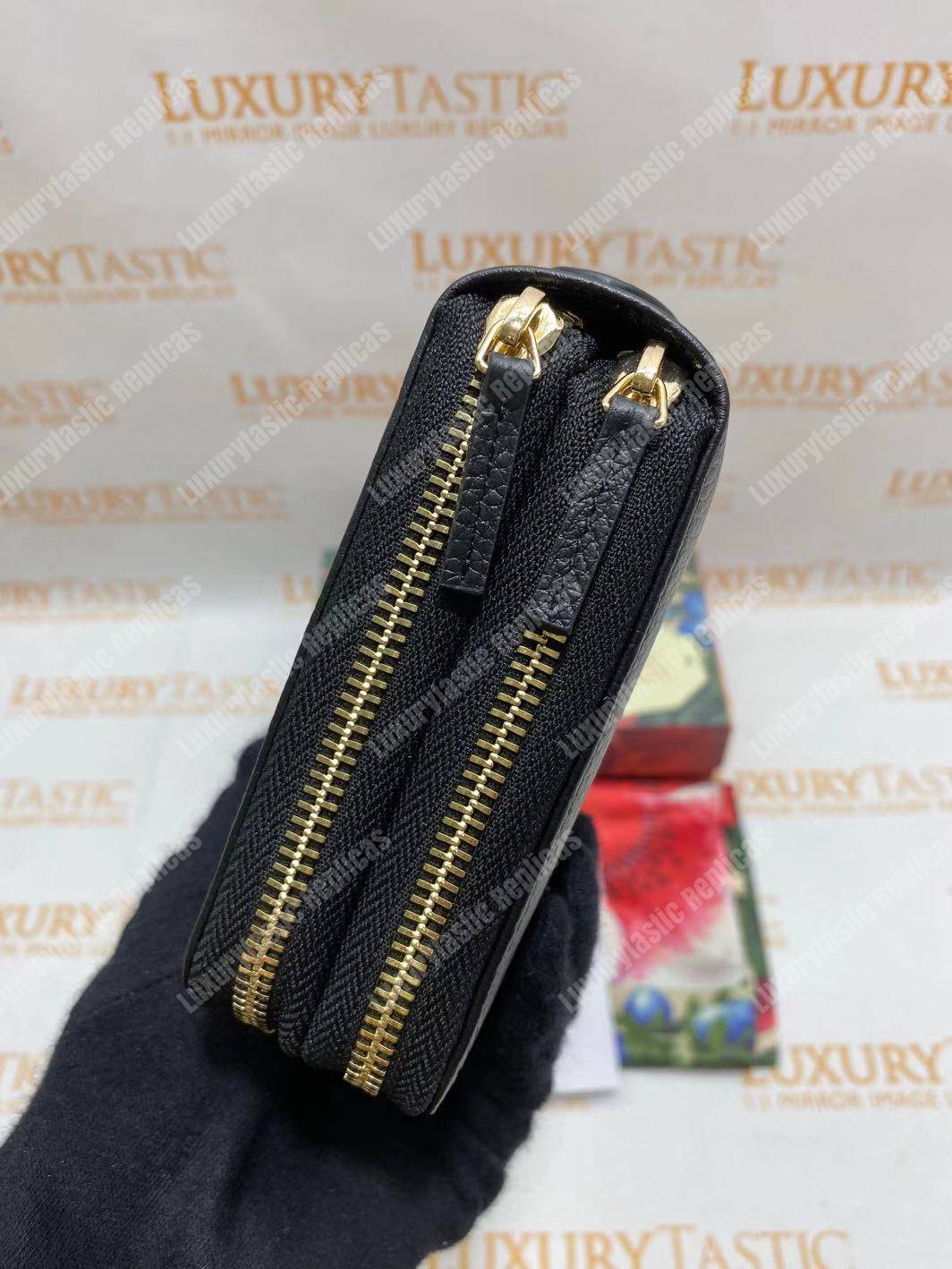 G*u*i pebbled calfskin soho travel document case black
