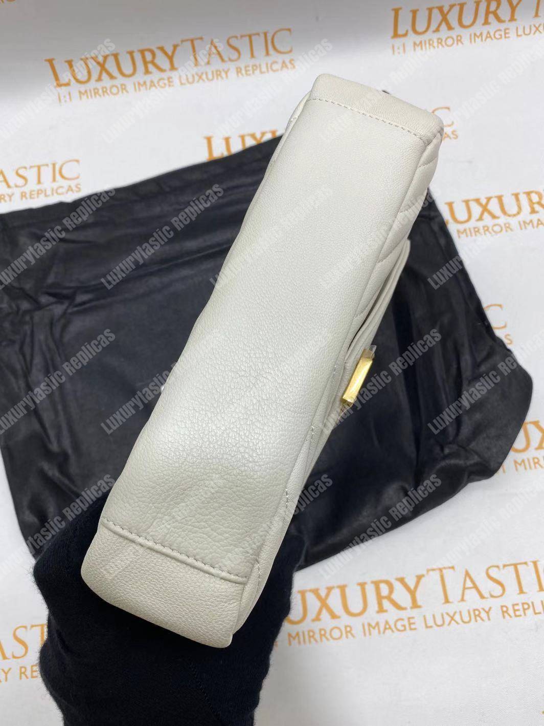 Saint Laurent Classic Medium College Monogram White Gold-Toned