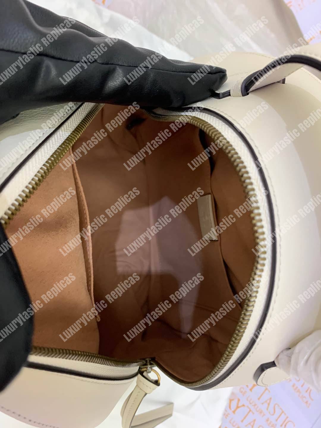 G*u*i gg marmont quilted leather backpack white