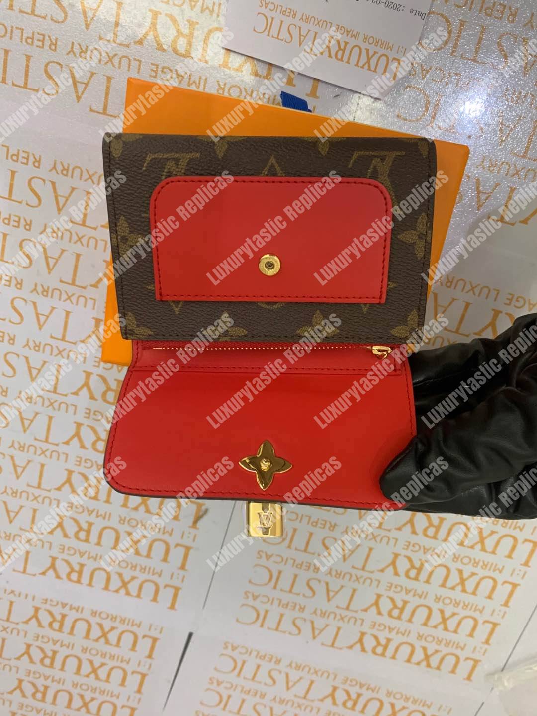 LV Flower Compact Wallet Monogram Coquelicot