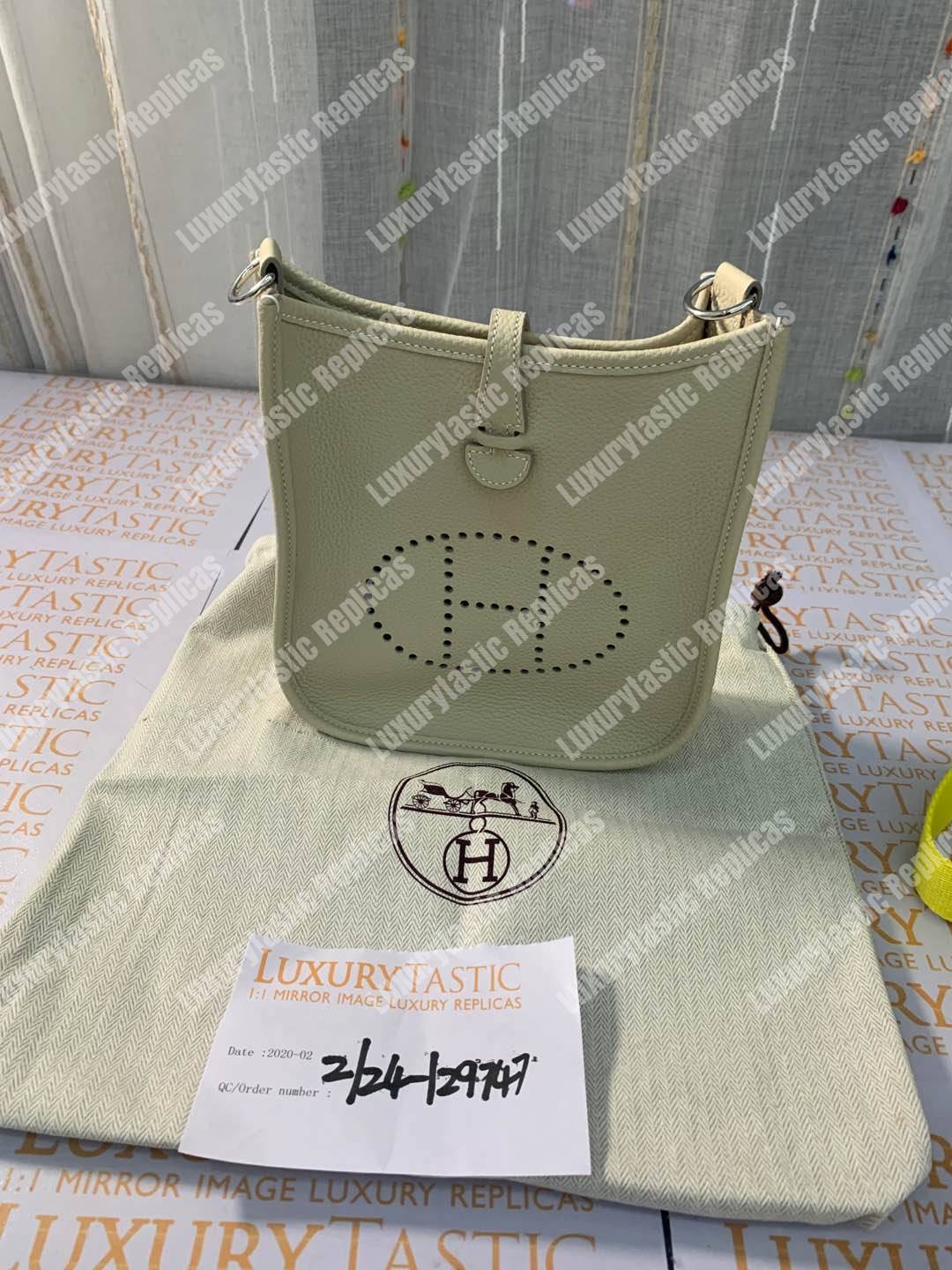 H**mes mini evelyne iii 17 clemence bag gris asphalt
