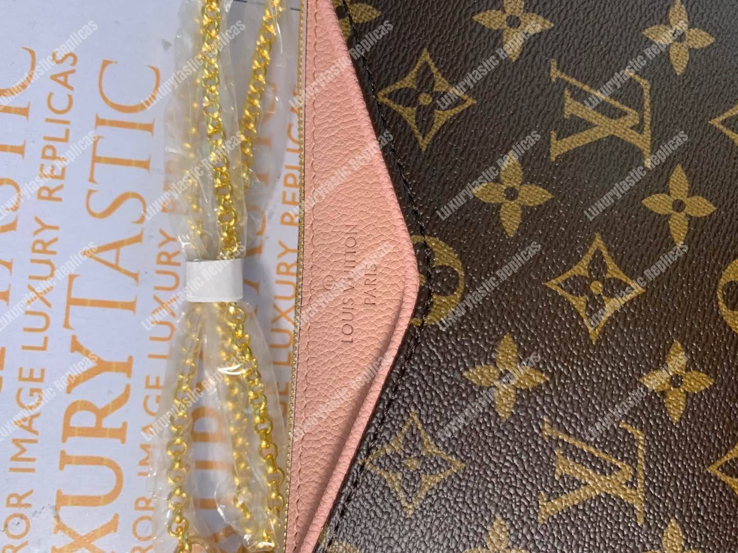 LV Pallas Clutch Bag Monogram Rose Poudre