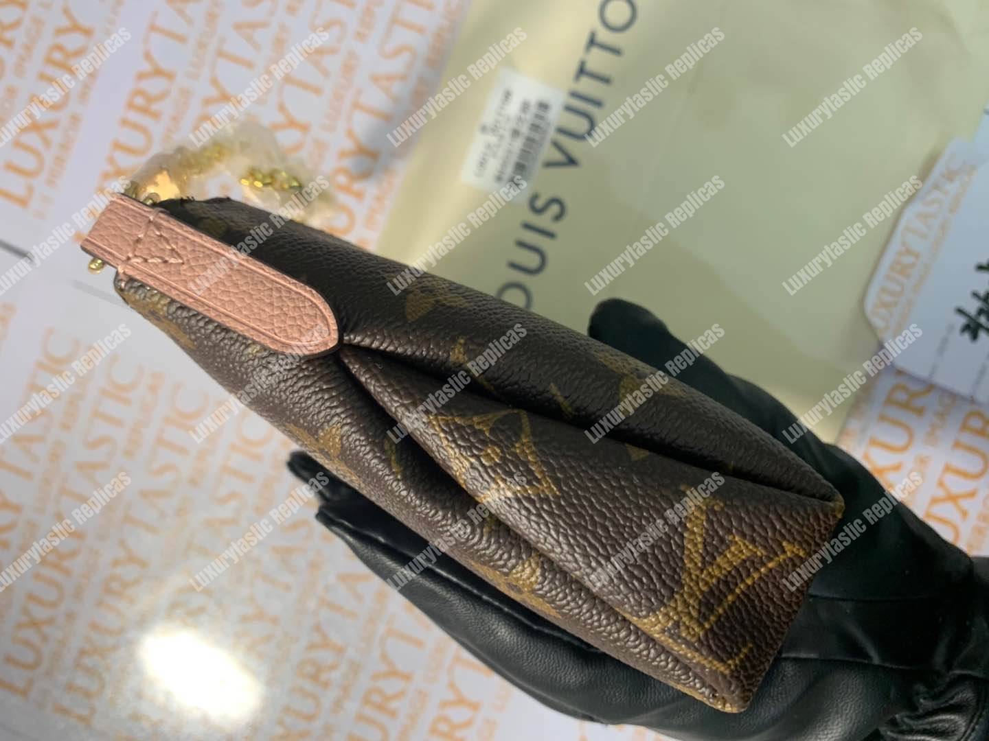 LV Pallas Clutch Bag Monogram Rose Poudre