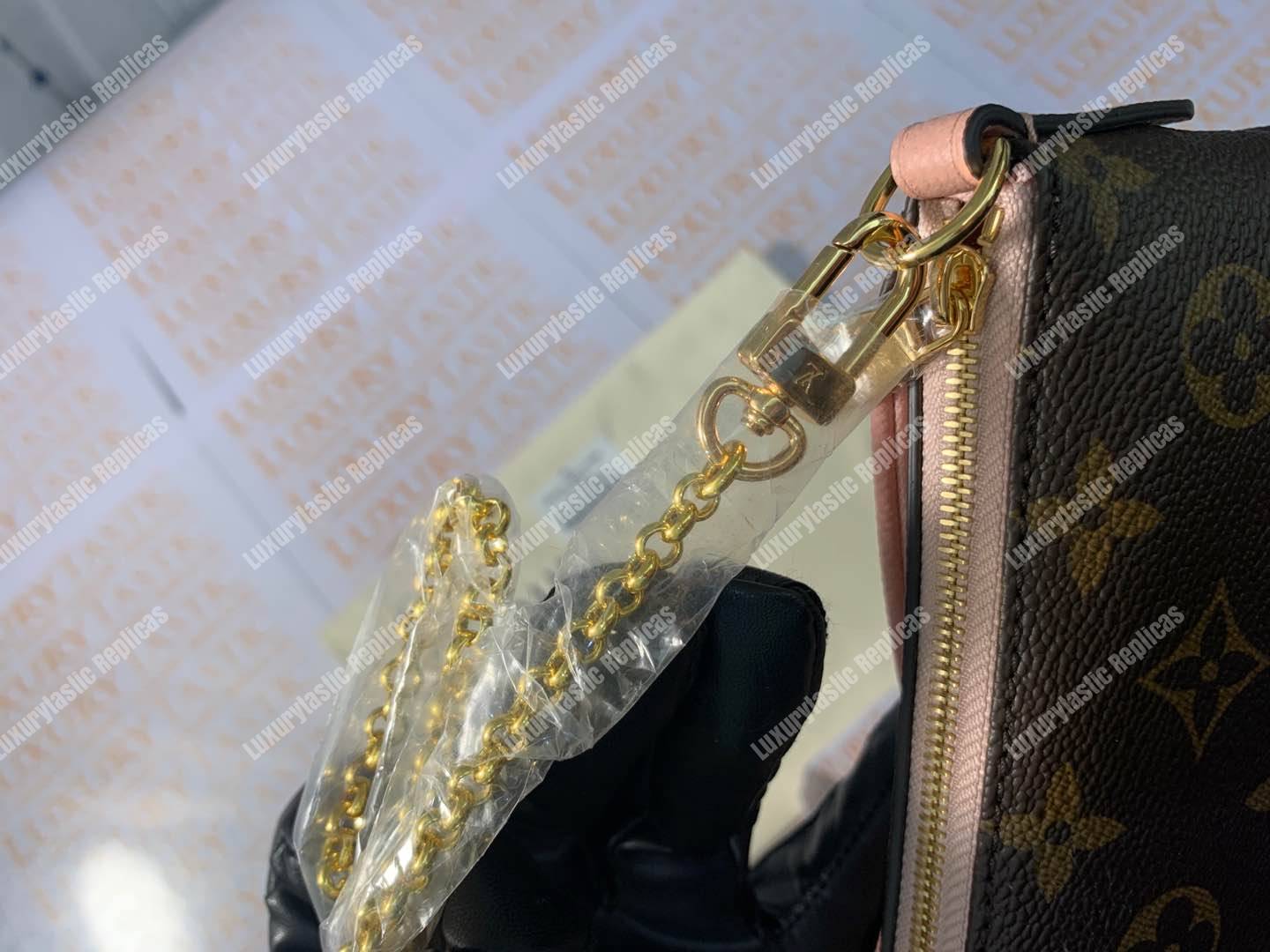 LV Pallas Clutch Bag Monogram Rose Poudre