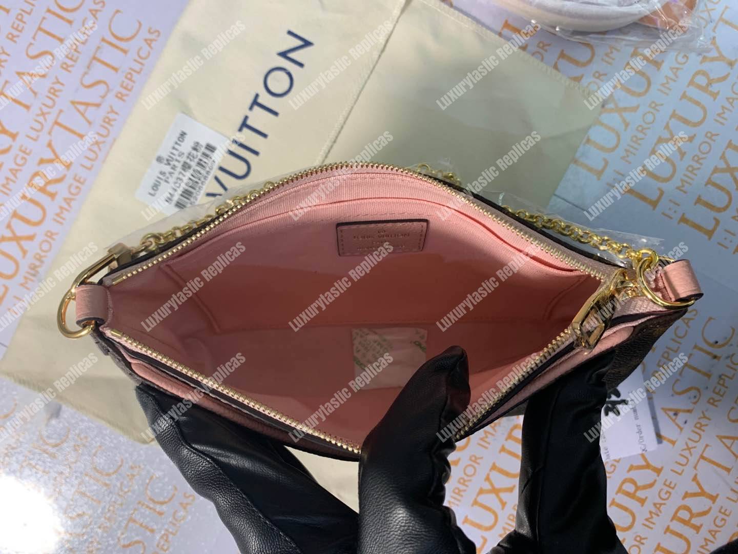 LV Pallas Clutch Bag Monogram Rose Poudre