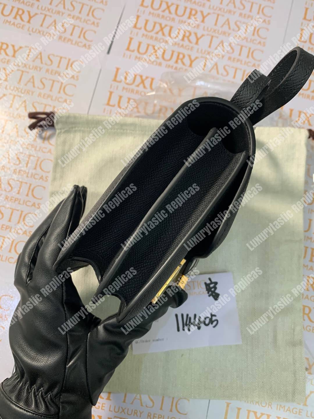 H**mes constance 18 bag epsom black gold-hardware