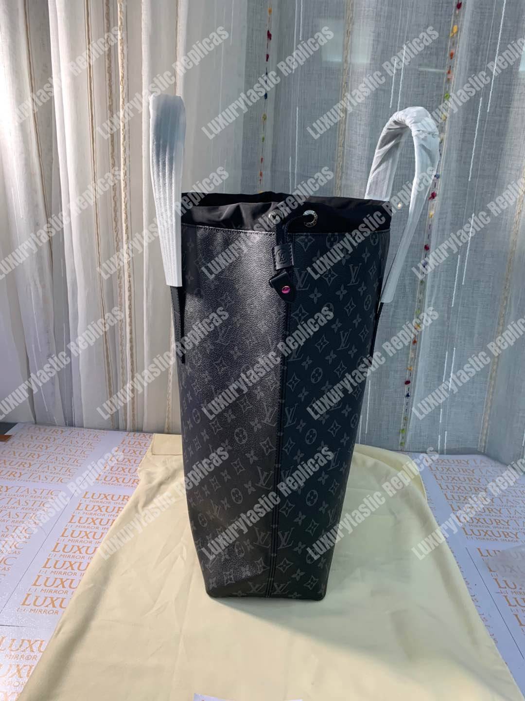 LV Cabas Light Tote Shoulder Bag Monogram Eclipse Canvas