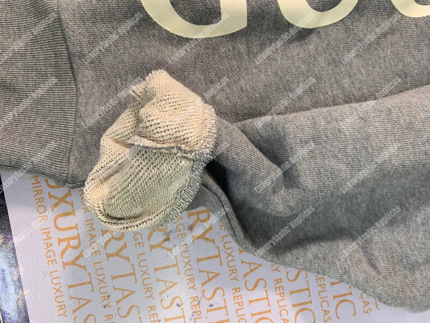 G*u*i print hooded sweatshirt grey