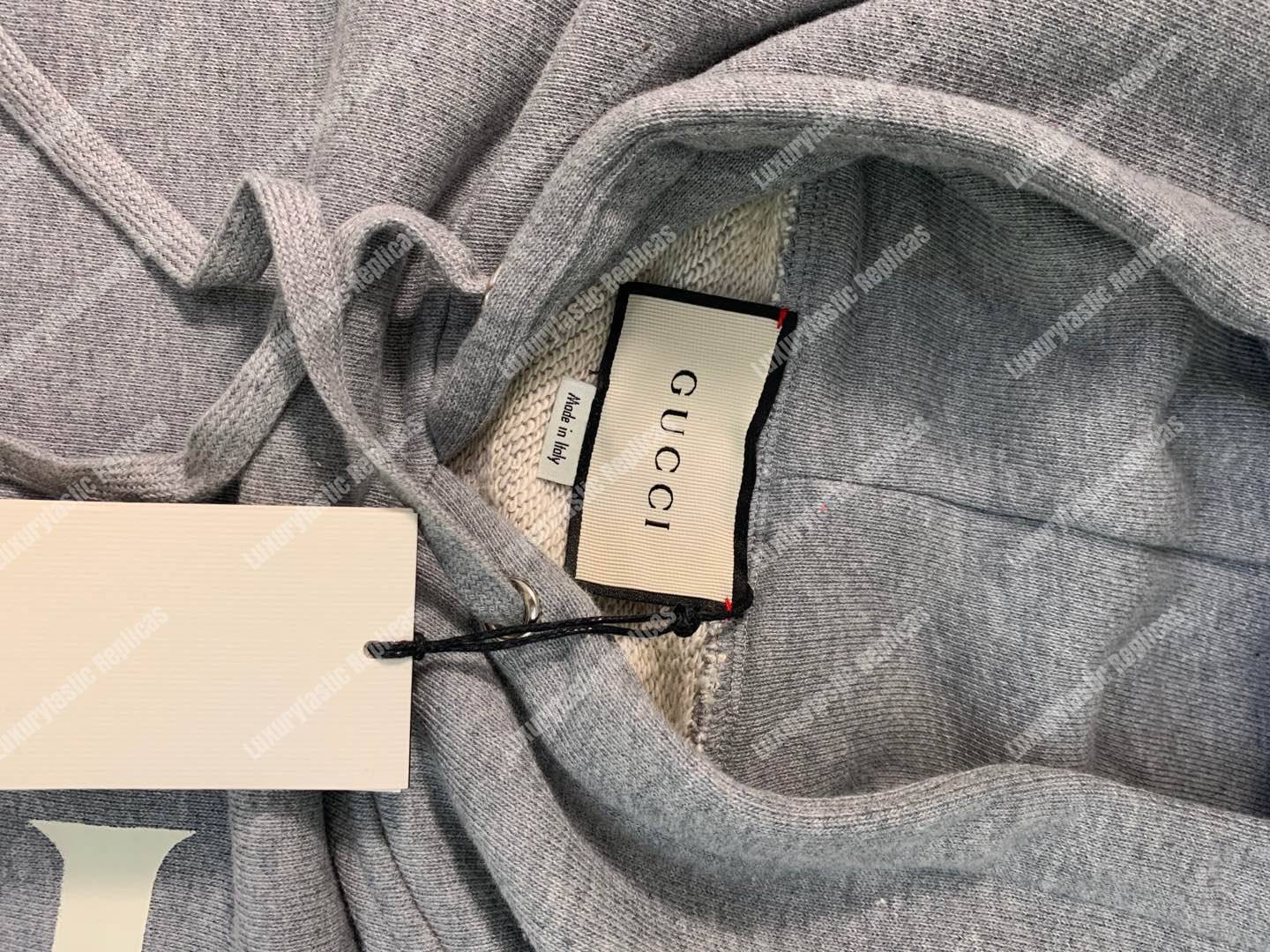 G*u*i print hooded sweatshirt grey