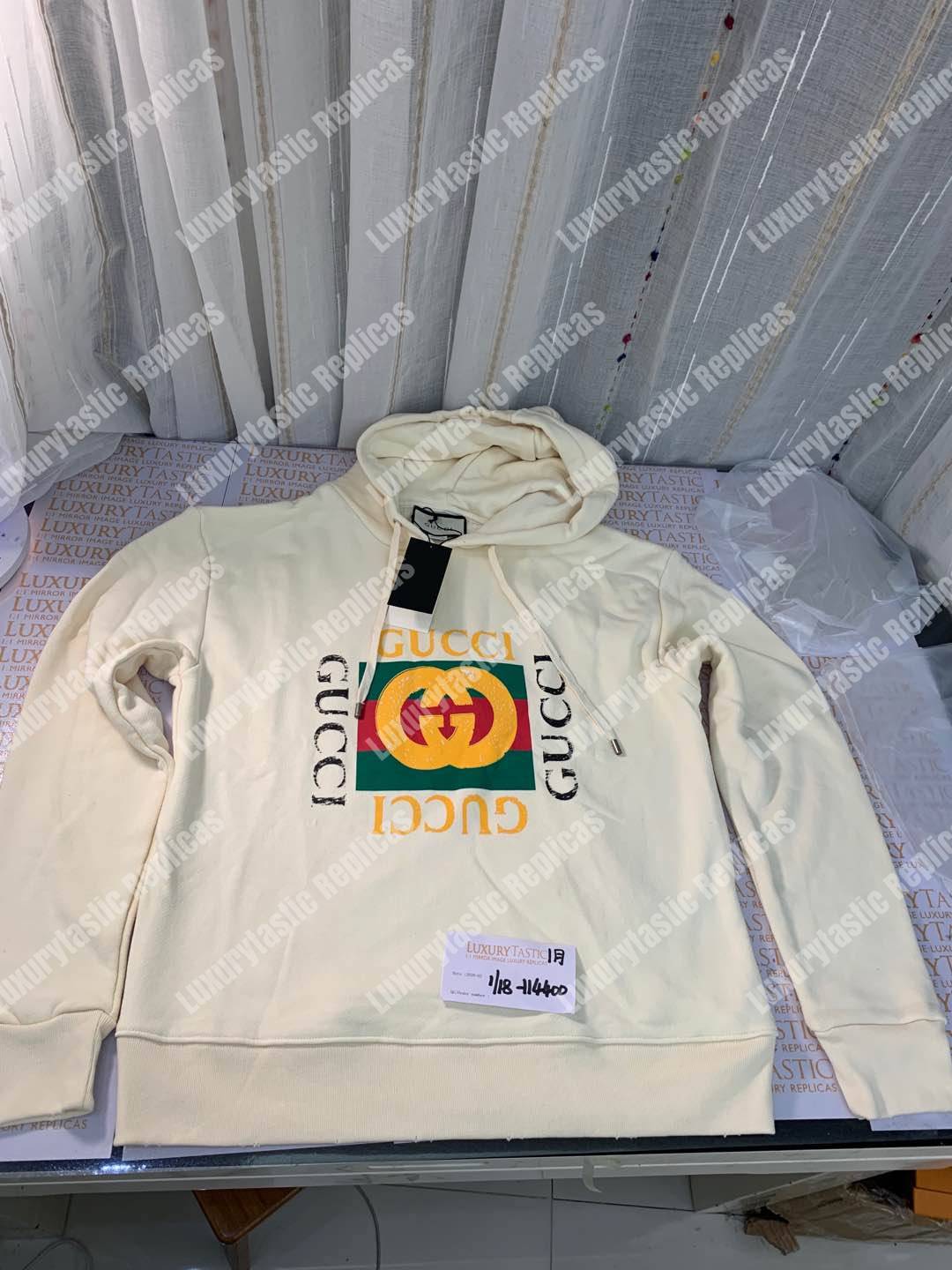 G*u*i oversize sweatshirt with G*u*i logo white