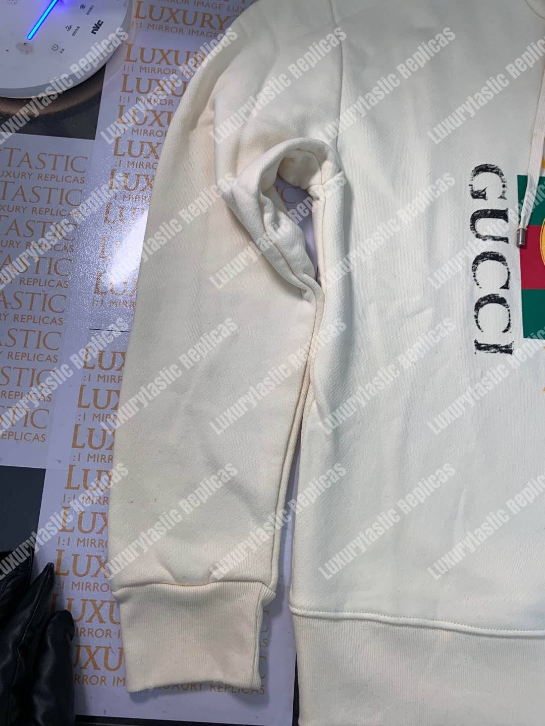 G*u*i oversize sweatshirt with G*u*i logo white