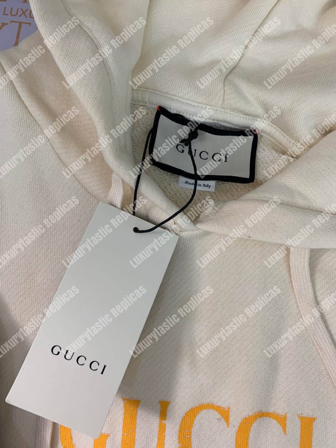 G*u*i oversize sweatshirt with G*u*i logo white