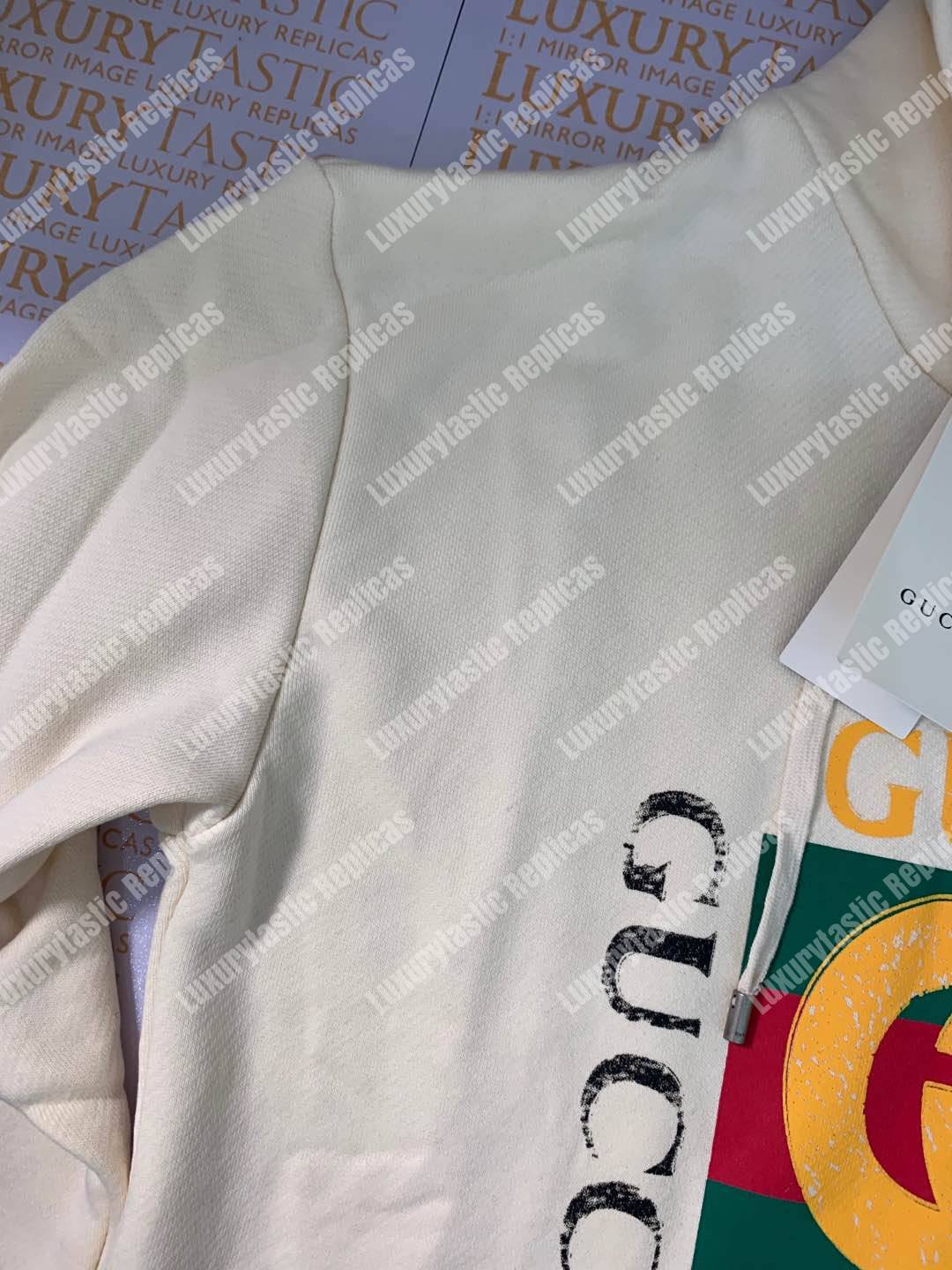 G*u*i oversize sweatshirt with G*u*i logo white