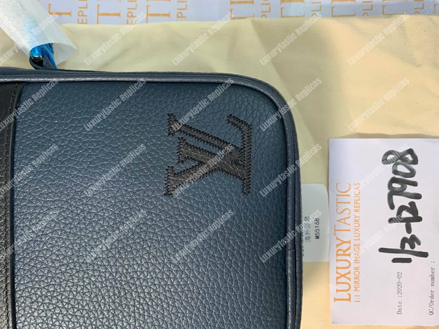 LV Danube Slim PM Navy Blue/Black