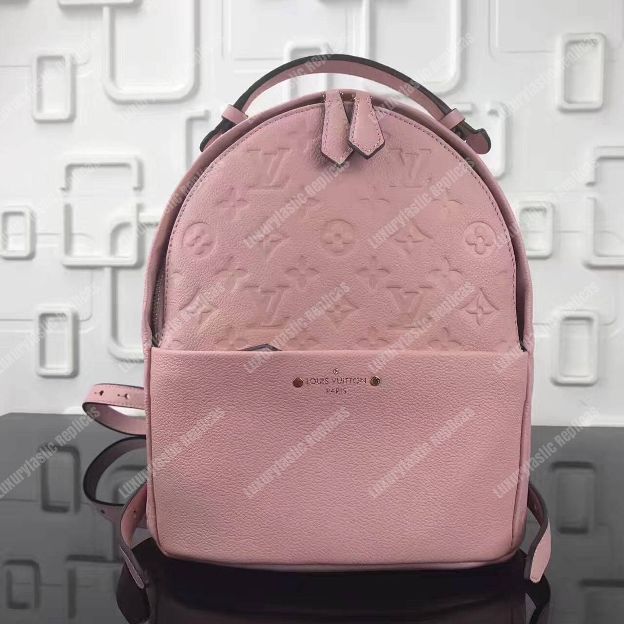 LV Sorbonne Backpack Monogram Empreinte Leather Rose Poudre