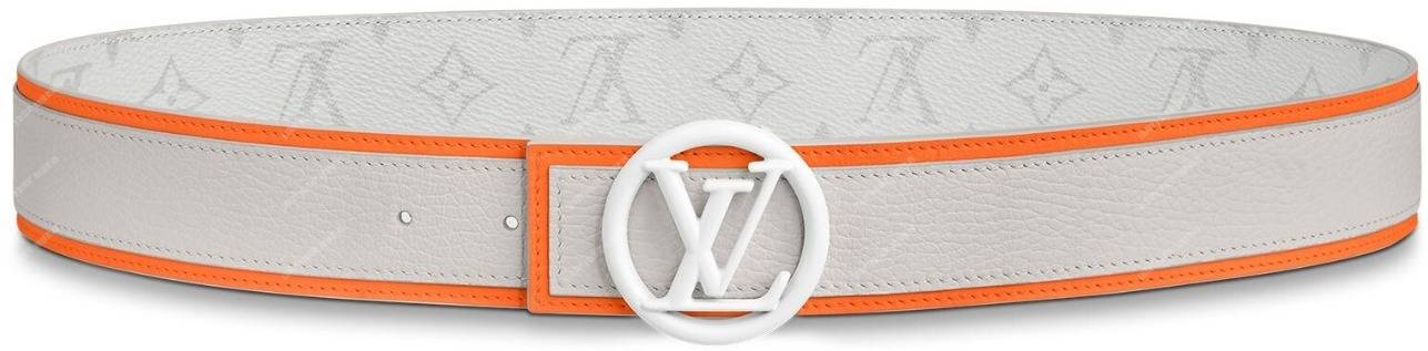 LV Circle 40mm Reversible Belt White