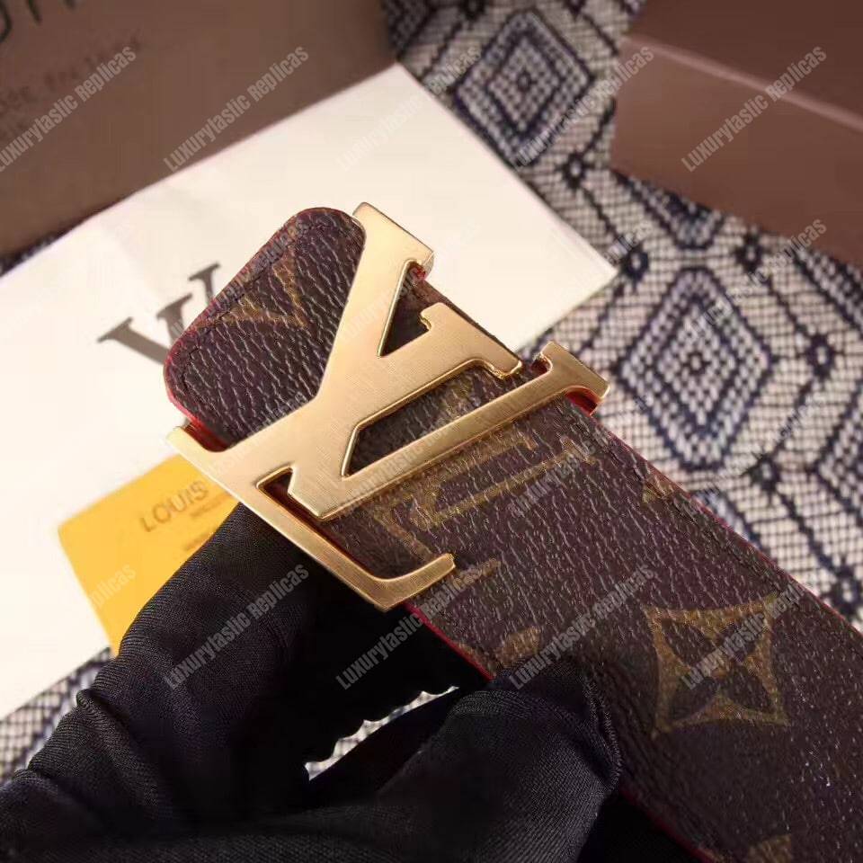 LV Initiales 30MM Reversible Belt Monogram Canvas Red