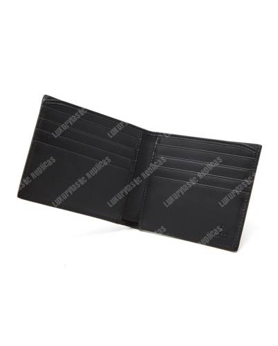 G*u*i black and grey gg sup*e canvas wallet