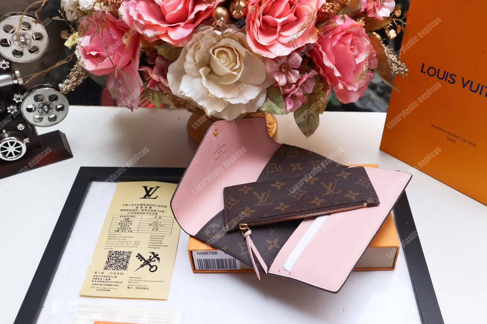LV Joséphine Wallet Monogram Rose Ballerine