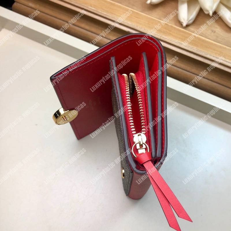LV Flore Compact Wallet Coquelicot