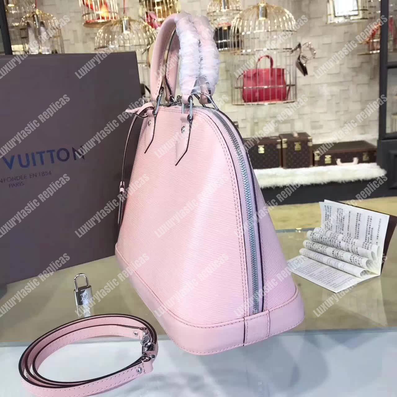 LV Alma PM Bag Epi Leather Rose Ballerine