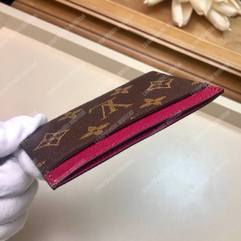 LV Card Holder Monogram Fuchsia