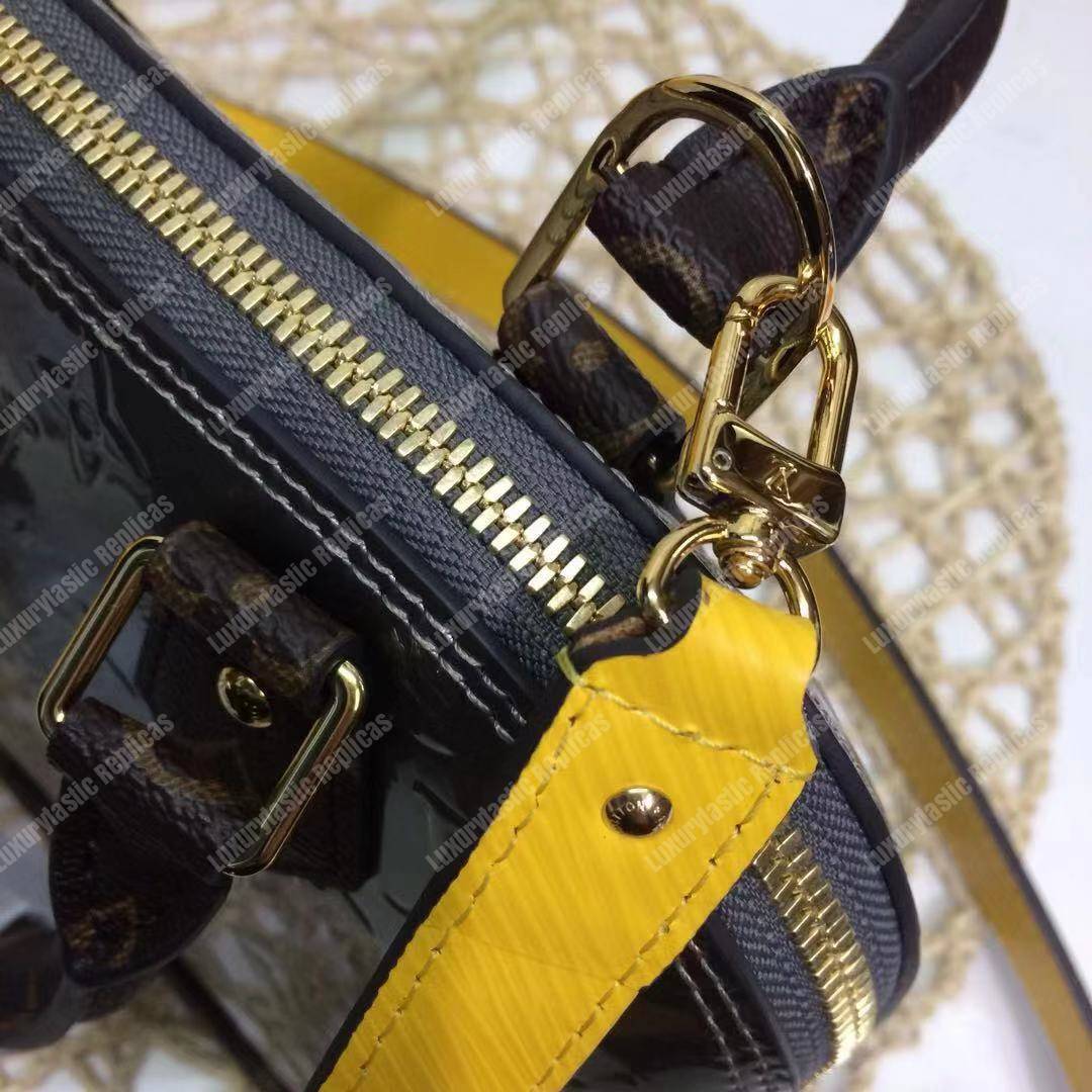LV Alma BB Metallic Monogram Vernis Patent leather