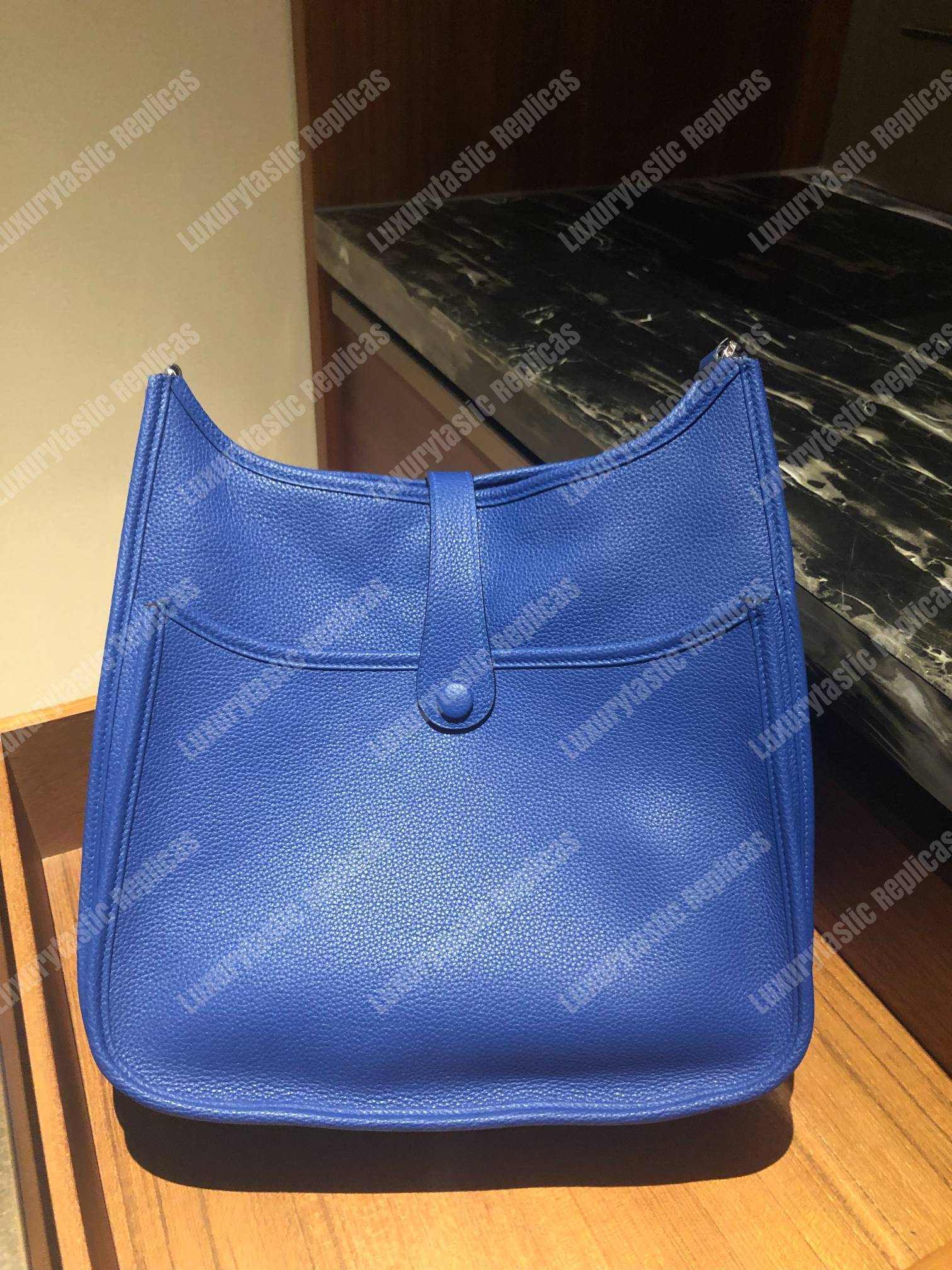 H**mes evelyne iii 29 clemence bag blue encre