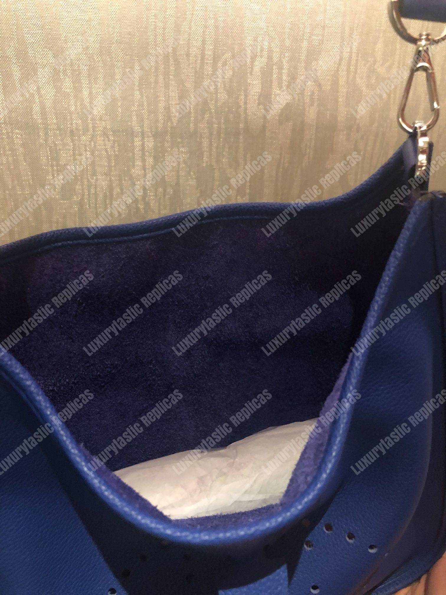 H**mes evelyne iii 29 clemence bag blue encre