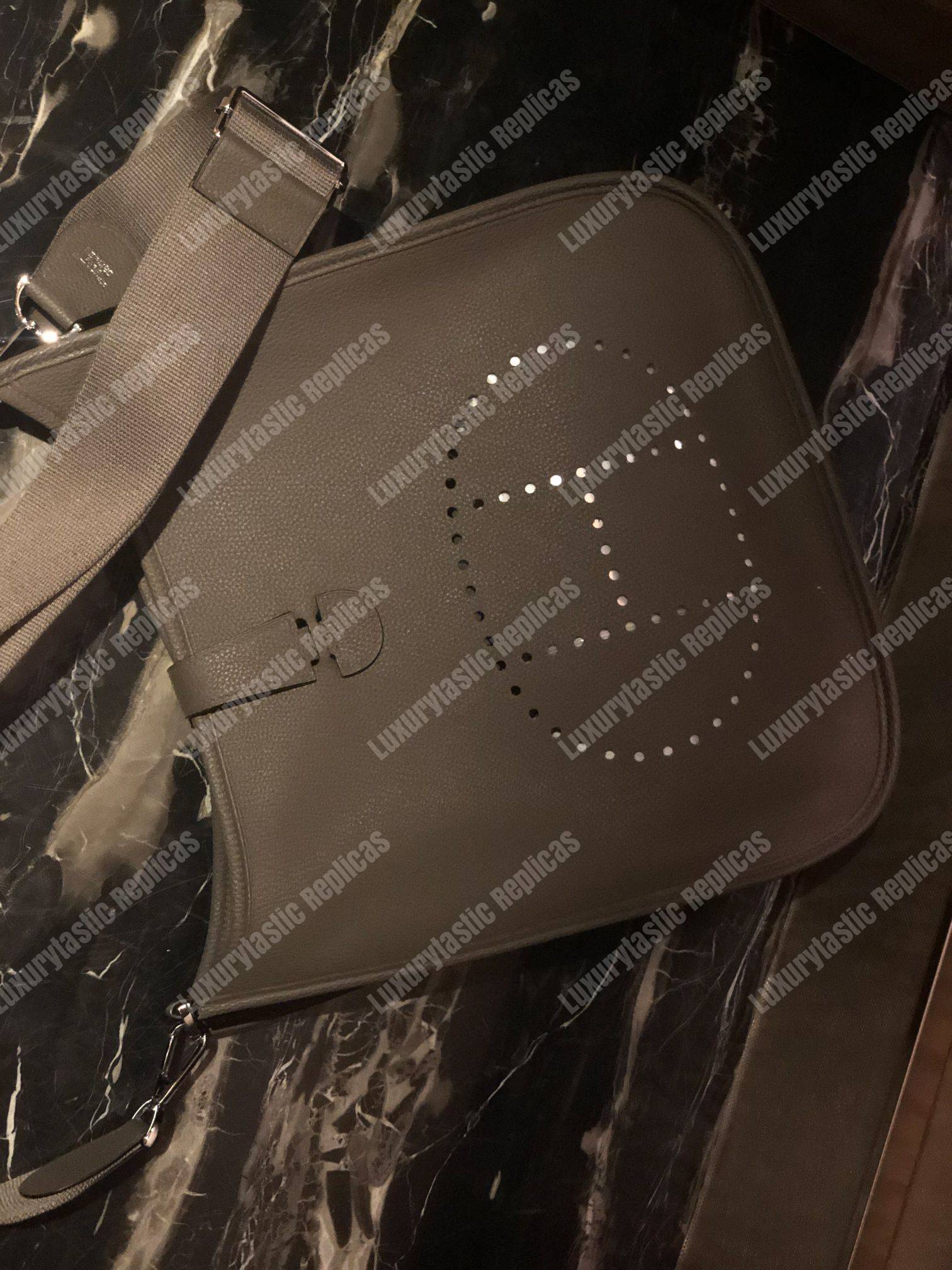 replica H**mes evelyne iii 29 clemence bag etain