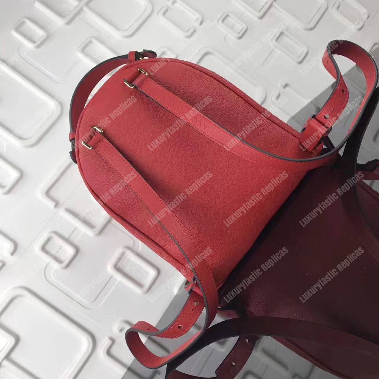 LV Sorbonne Backpack Monogram Empreinte Leather Cerise