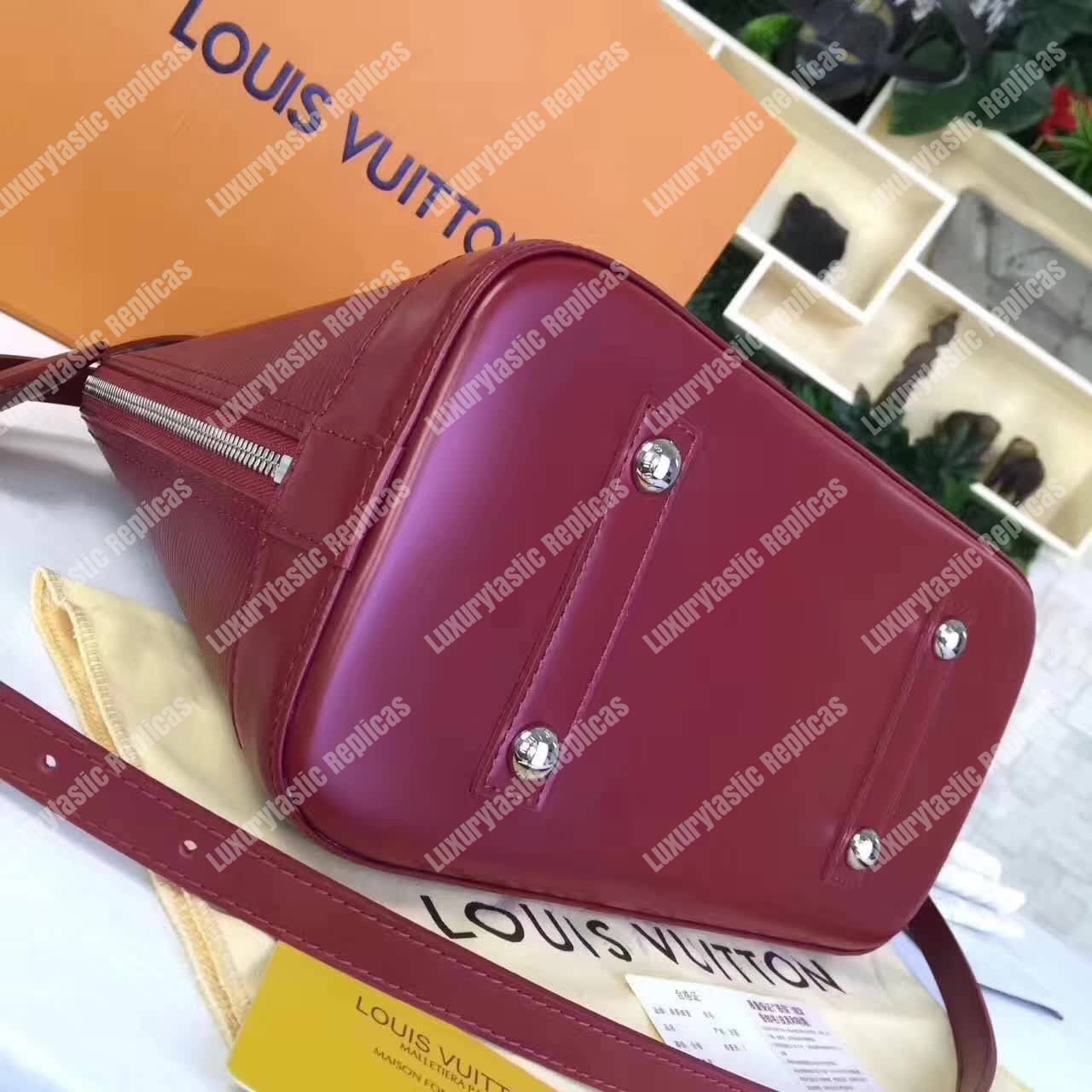 LV Epi Vaneau MM Bag Epi Leather Rose Ballerine