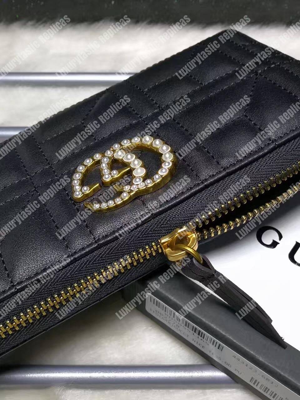 G*u*i gg marmont zip around wallet black