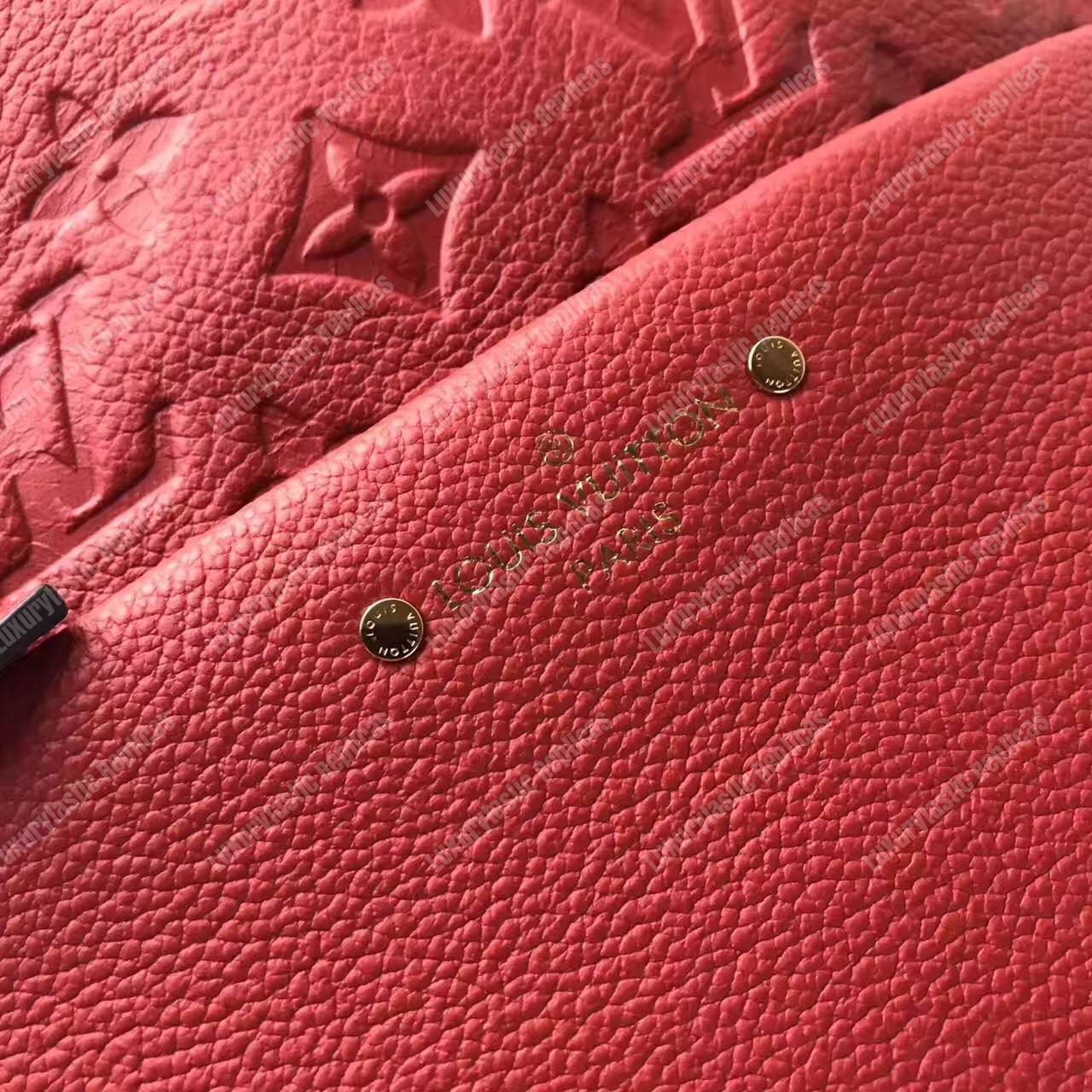 LV Sorbonne Backpack Monogram Empreinte Leather Cerise