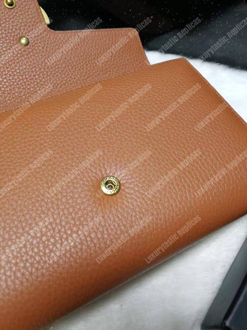 G*u*i gg marmont leather mini chain bag tan