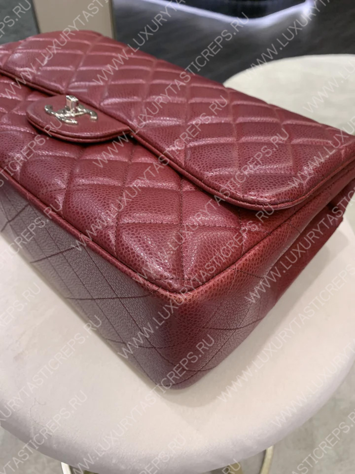 Ch*el classic flap bag burgundy a58600