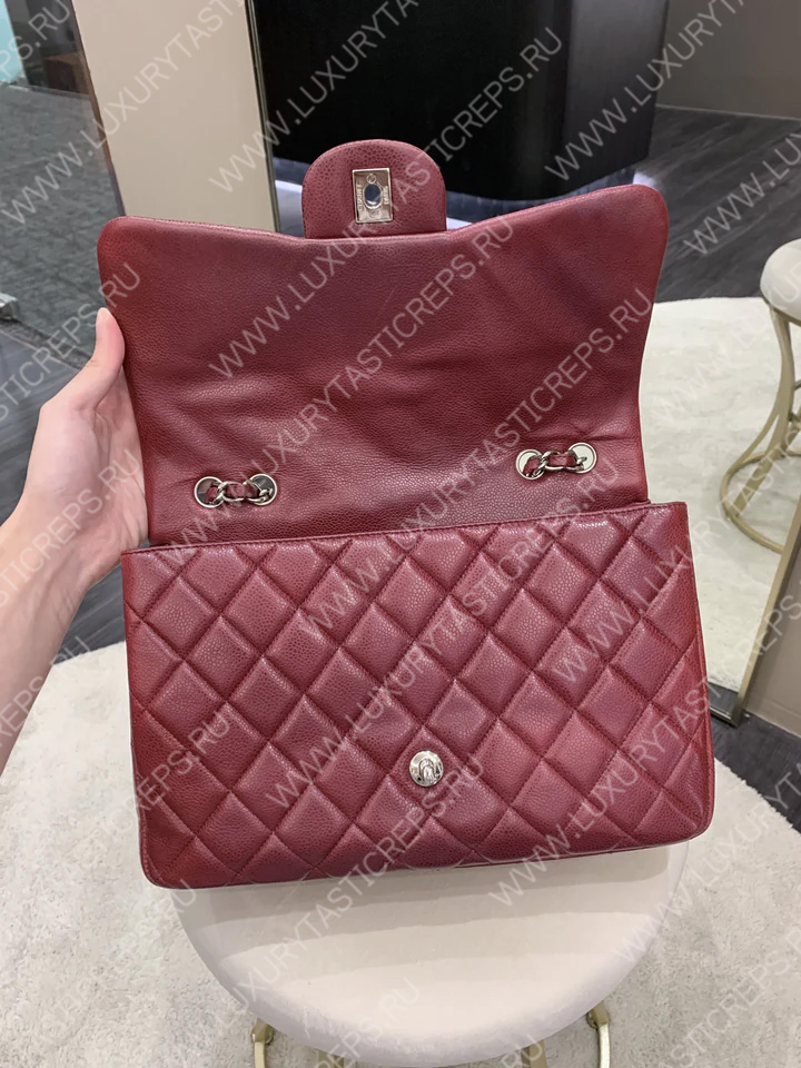 Ch*el classic flap bag burgundy a58600