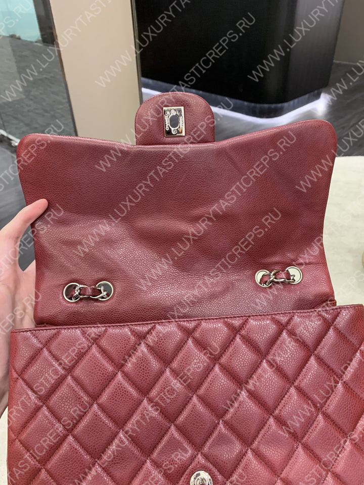 Ch*el classic flap bag burgundy a58600