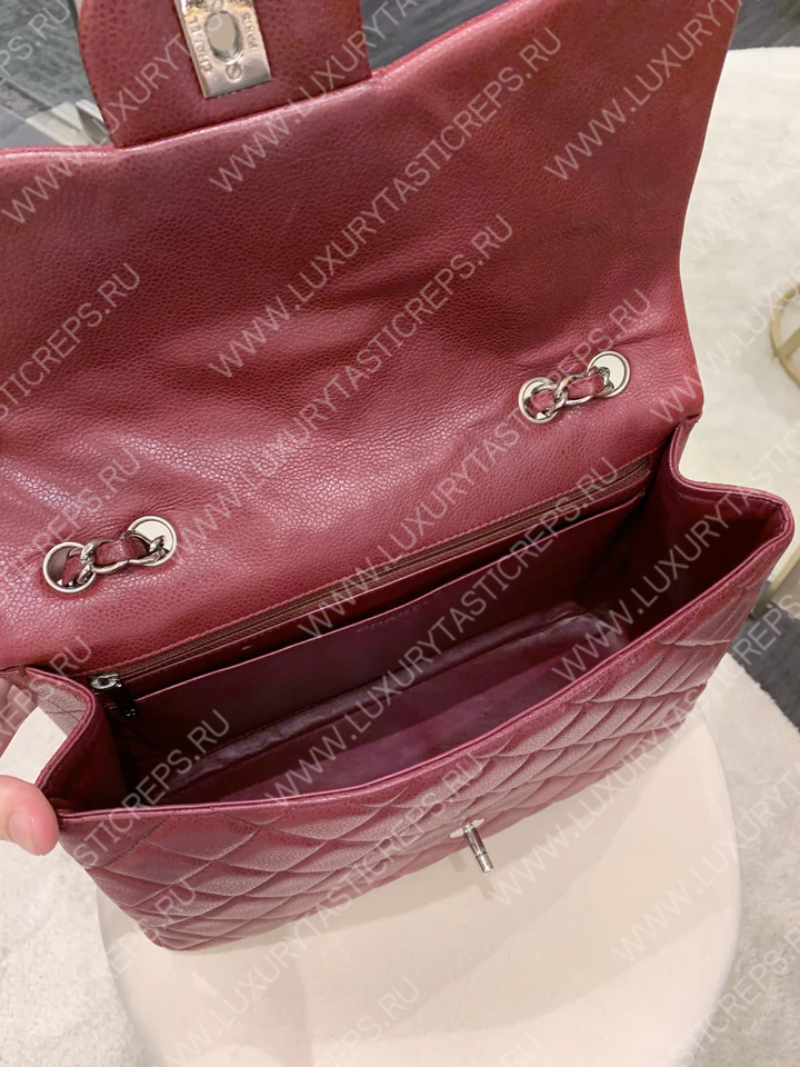 Ch*el classic flap bag burgundy a58600