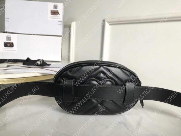 G*u*i gg marmont matelassé leather belt bag 476434 black